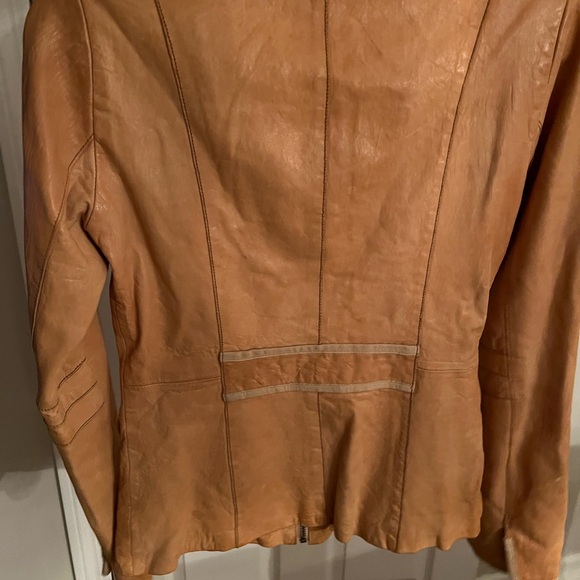 Sold. RARE GAP LEATHER Mod Jacket fully Lined. Gold Women’s Sz XS Buttery Soft. - Picture 15 of 16